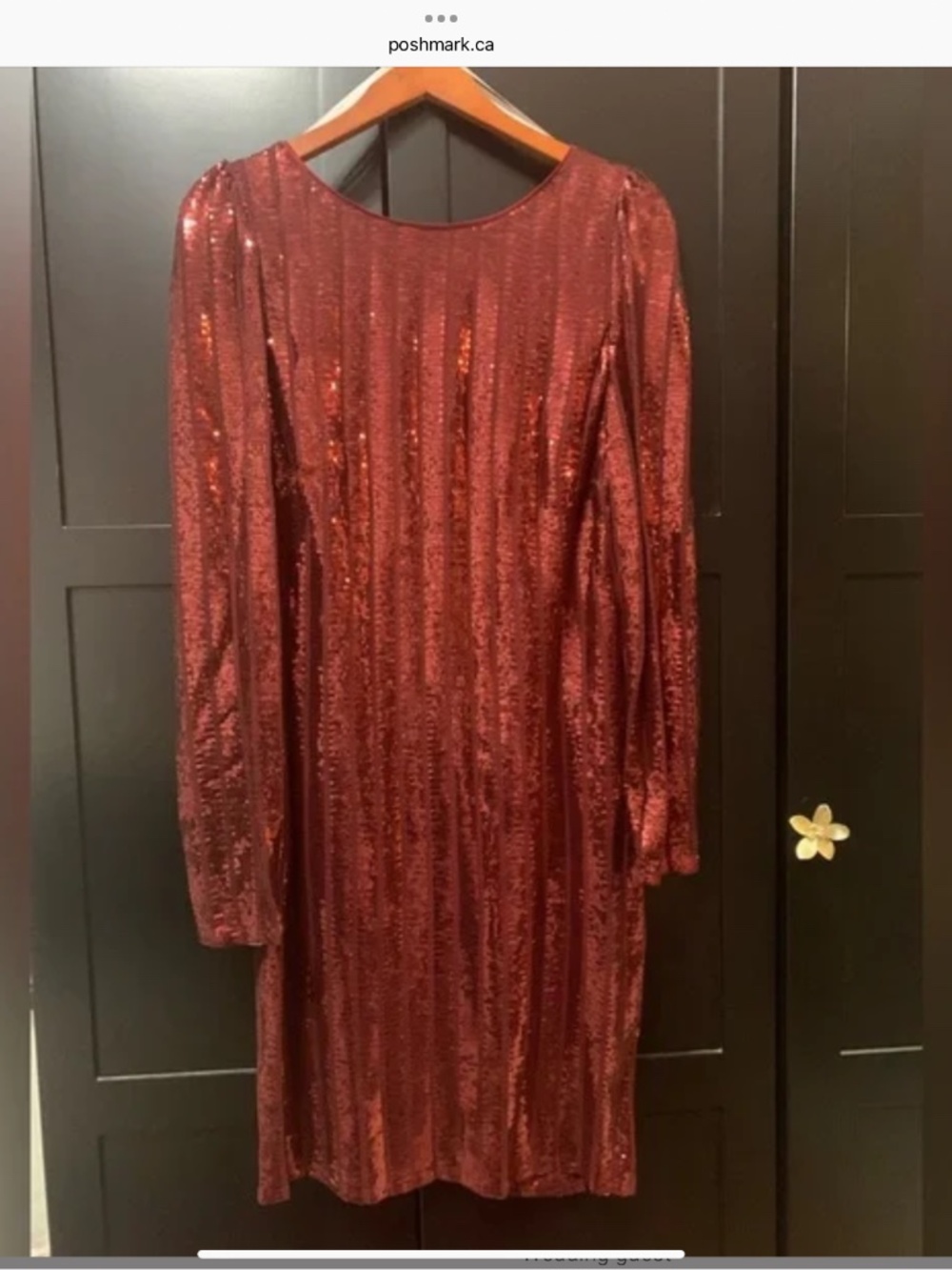 Nanette Lepore Sparkling sequin Burgundy red wedding guest Dress,holiday party